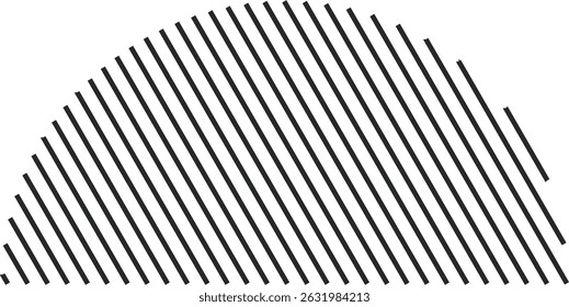 Geometric shape with a diagonal stripe pattern