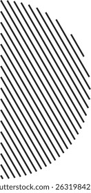 Geometric shape with a diagonal stripe pattern