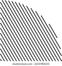 Geometric shape with a diagonal stripe pattern