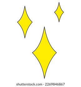 Rhombus de diamante de forma geométrica o estrellas elemento de diseño decorativo, estilo doodle vector plano