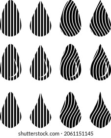 Geometric Shape Drop Line Art Drawing Vector Illustration