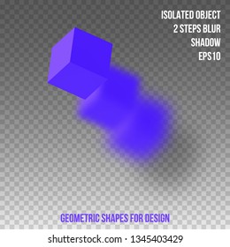 Geometric shape. Element for design. Isolated object with blur and shadow. 3D vector illustration.