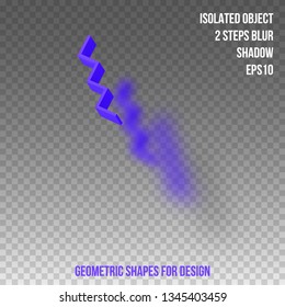 Geometric shape. Element for design. Isolated object with blur and shadow. 3D vector illustration.