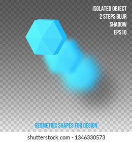 Geometric shape. Element for design. Isolated object with blur and shadow. 3D vector illustration.