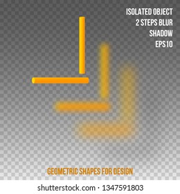 Geometric shape. Element for design. Isolated object with blur and shadow. 3D vector illustration.