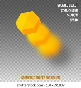 Geometric shape. Element for design. Isolated object with blur and shadow. 3D vector illustration.
