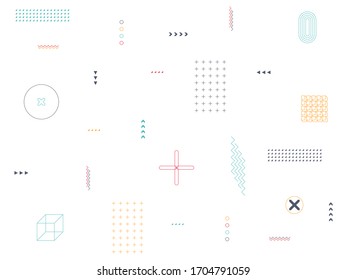 Geometric shape and elements abstract composition. Modern graphic set of design materials.