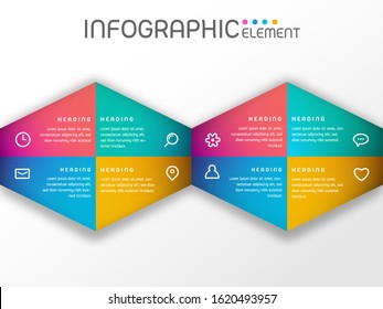 Geometric shape elements with steps,options,milestone,processes or workflow.Business data visualization.Creative infographic template for presentation,vector illustration.