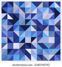 geometric shape fabric pattern blue triangle monochromatic style arranged beautifully Simple for fashion, clothing, garment, decoration, wall, tile, bag, book cover.