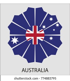 Geometric shape with the flag of Australia