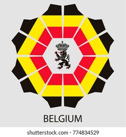 Geometric shape with the flag of Belgium