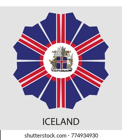 Geometric shape with the flag of Iceland