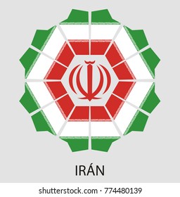 Geometric shape with the flag of Iran
