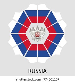 Geometric shape with the flag of Russia