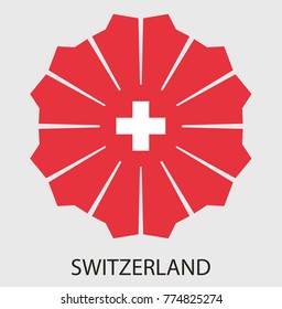 Geometric shape with the flag of Switzerland