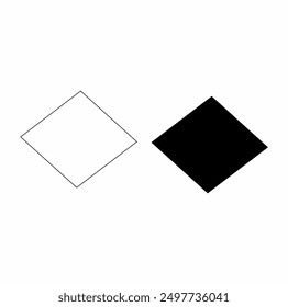 geometric shape in the form of a parallelogram. black and white rhombus. white background