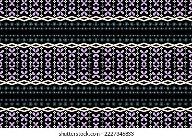 geometric shape form a pattern to be flower line stirped on black background,fashion art design