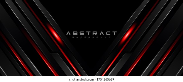 geometric shape futuristic technology red and dark color, motion line abstract background. vector illustration for banner, wallpaper, poster.