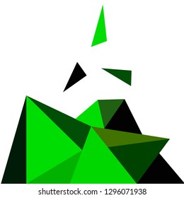 Geometric shape, green design 3d vector illustration