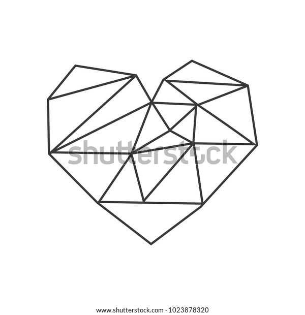 Geometric Shape Heart Icon Vector Illustration Stock Vector (Royalty ...