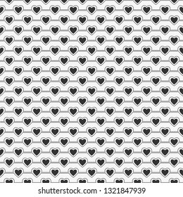 Geometric shape heart vector seamless pattern for Postcards, wallpaper, web background, Print and fabric