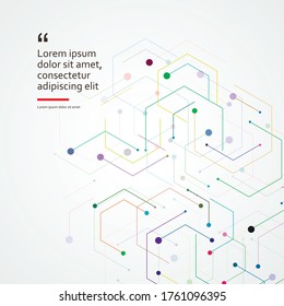 Geometric shape with hexagons. Business abstract vector template. Digital geometric wallpaper design. Biology, science background