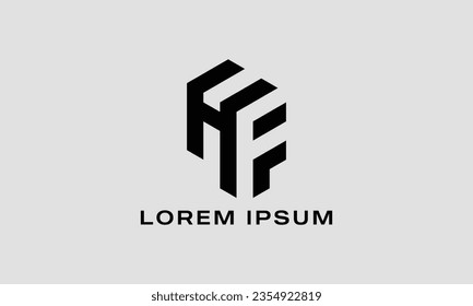 Geometric shape HF letter Logo icon vector modern strong Masculine Sophisticated HF symbol.