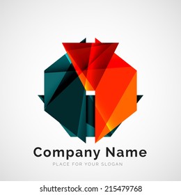 Geometric shape icon, company logo design