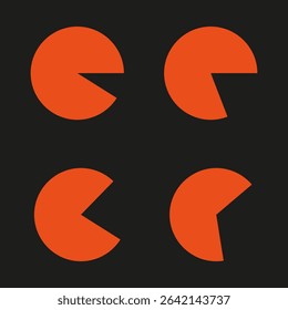 Geometric shape icon. Orange abstract symbol. Graphic figure design. Vector silhouette element.