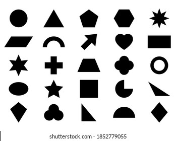 Black Set Geometric Geometric Shapes Set Stock Vector (Royalty Free ...