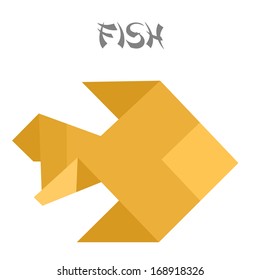 geometric shape illustration of an origami fish