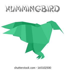 geometric shape illustration of an origami hummingbird