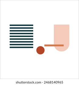 Geometric shape illustration recolorable vector element