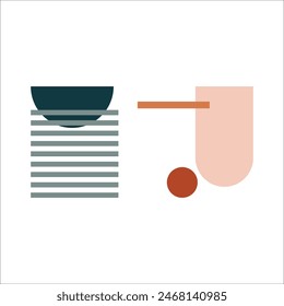 Geometric shape illustration recolorable vector element