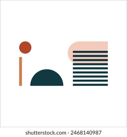 Geometric shape illustration recolorable vector element