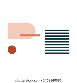 Geometric shape illustration recolorable vector element