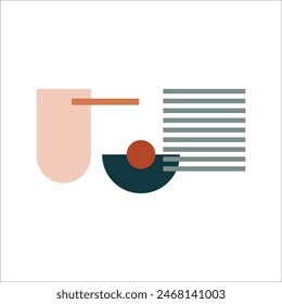 Geometric shape illustration recolorable vector element