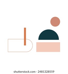 Geometric shape illustration recolorable vector element