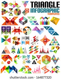 Geometric shape infographic template set - triangles, squares, abstract shapes. For banners, business backgrounds, presentations