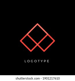 Geometrischer Formbrief A,Line Monogram, dekoratives Logo-Konzept für das Gebirge, lineares Monogramm für das Architekturbüro, minimales Vektorlogo.