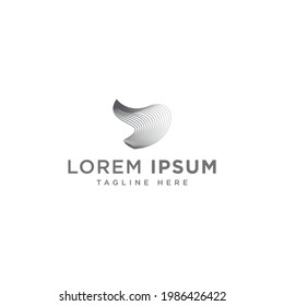 
Diseño del logotipo de la letra de forma geométrica D, concepto del logotipo de la letra inicial D, línea D