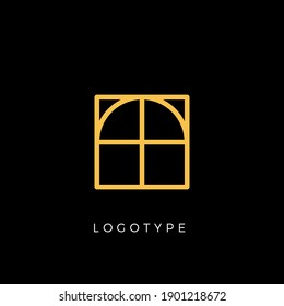 Geometric shape letter N, line monogram, decorative logo concept, linear monogram for architecture office, minimal style vector logo.