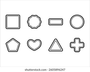 Geometric Shape Line Frame Icon Set