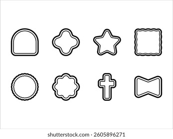 Geometric Shape Line Frame Icon Set