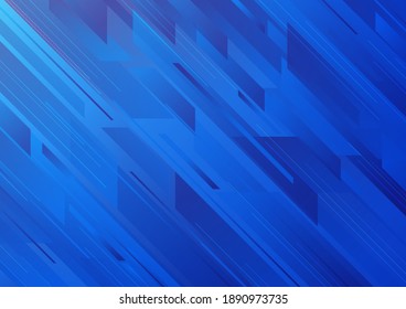 Geometric shape with line strip on blue gradient abstract background vector illustration