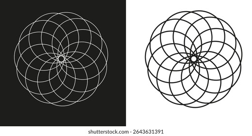 geometric shape lining flower for pattern and logo