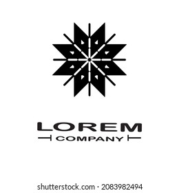 Geometric shape logo design on black and white background. Brand type logo design for corporate style.