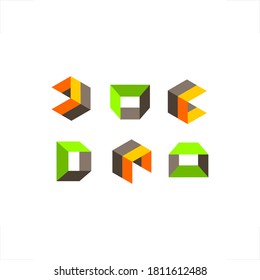 Geometric shape logo modern fullcolor set