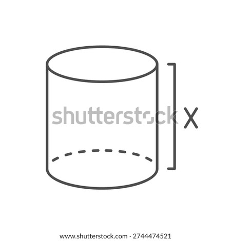 Geometric shape measurement line icon