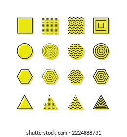 Geometric Shape with Memphis style for decoration, social media story and flyer. high quality vector